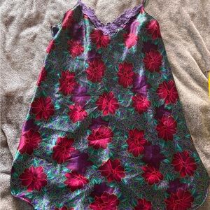 Floral Backless Dress - Purple and Red